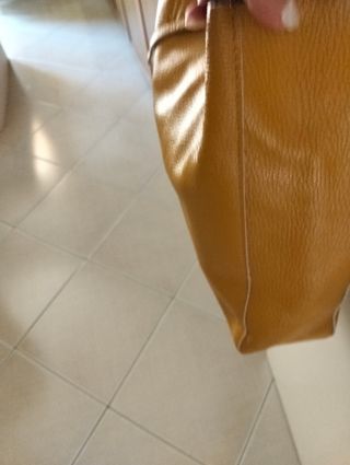 Borsa vera pelle artigianale gialla