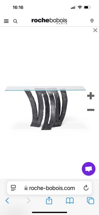 Consola Roche Bobois Lujo Cristal Metal