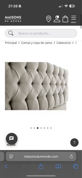 Cabecero tapizado Maison du Monde beige