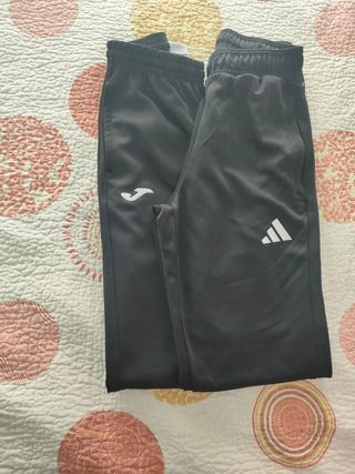 2 Pantalones Chándal Niño Adidas y Joma Negros