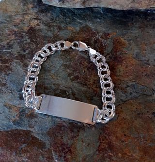 Pulsera de plata de ley doble eslabón