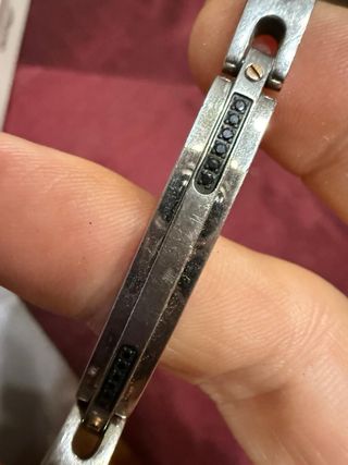 Bracciale Uomo Acciaio e Strass Neri