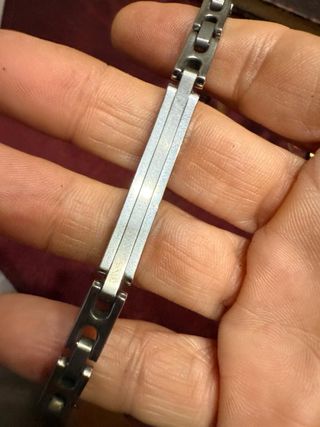 Bracciale Uomo Acciaio e Strass Neri