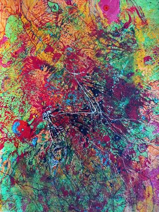 Obra de arte abstracta vibrante