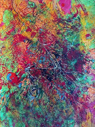 Obra de arte abstracta vibrante