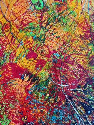 Obra de arte abstracta vibrante