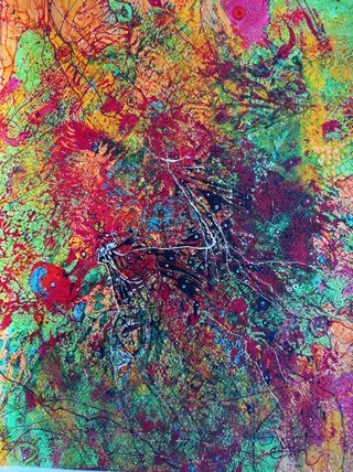 Obra de arte abstracta vibrante