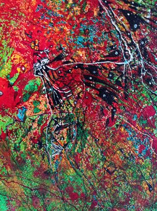 Obra de arte abstracta vibrante