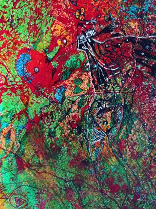 Obra de arte abstracta vibrante