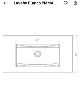 Lavabo Blanco PMMA 80x45cm