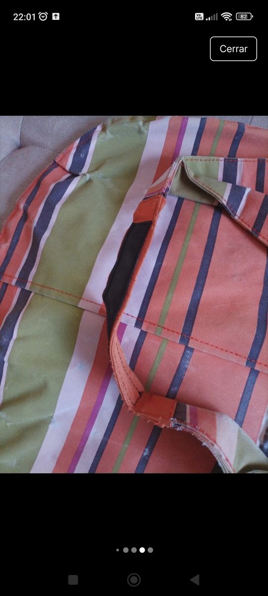 Bolso tote de rayas multicolor