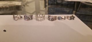 Lote de Anillos Ajustables Plateados