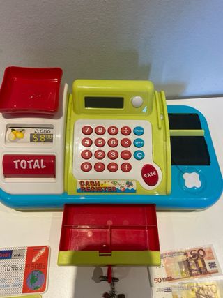 Caja Registradora Juguete con Dinero y Tarjetas