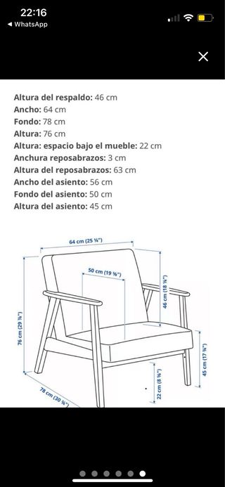 Butaca Ekenaset Ikea Madera y Tela