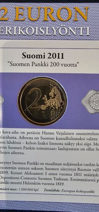 Moneda 2 Euros Finlandia 2011, sin abrir 
