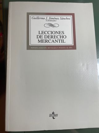 Lecciones de derecho mercantil / Lessons of Tra...