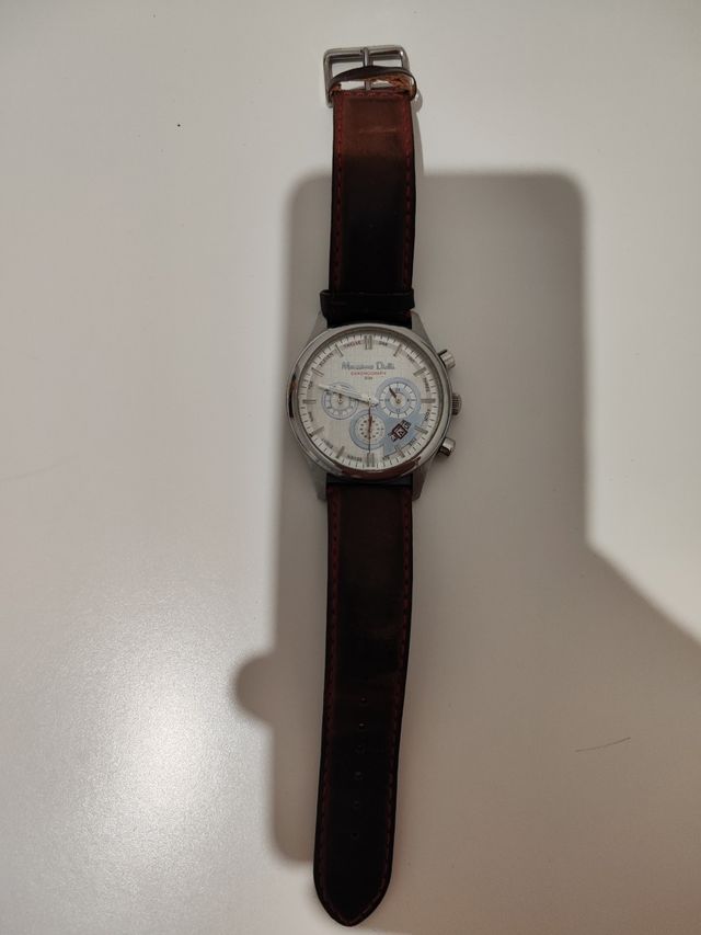 Reloj Massimo Dutti Piel Marrón y Plata