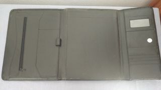 Carpeta de cuero/piel marrón y verde