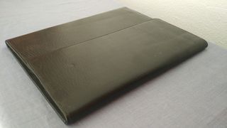 Carpeta de cuero/piel marrón y verde