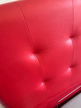 Cabecero de cama 190 cm polipiel rojo