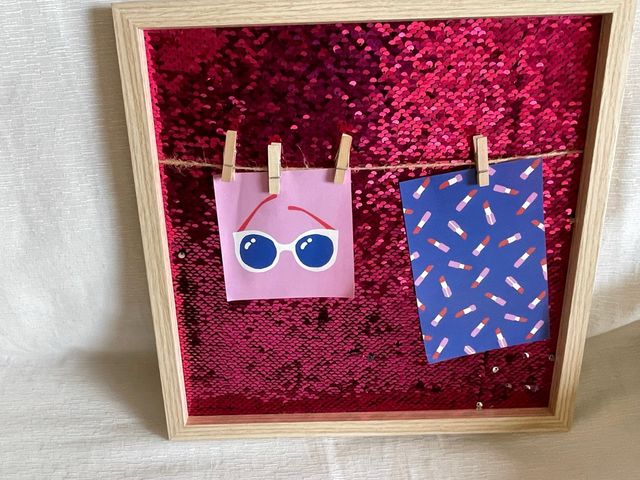 Marco de fotos con lentejuelas