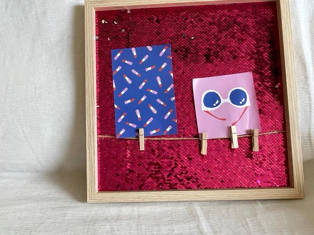 Marco de fotos con lentejuelas