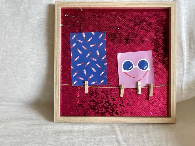 Marco de fotos con lentejuelas