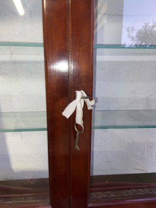 Vitrina de madera noble con puertas de cristal