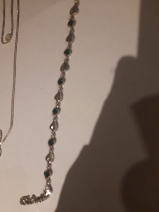 Conjunto collar y pulsera con corazones Se plata