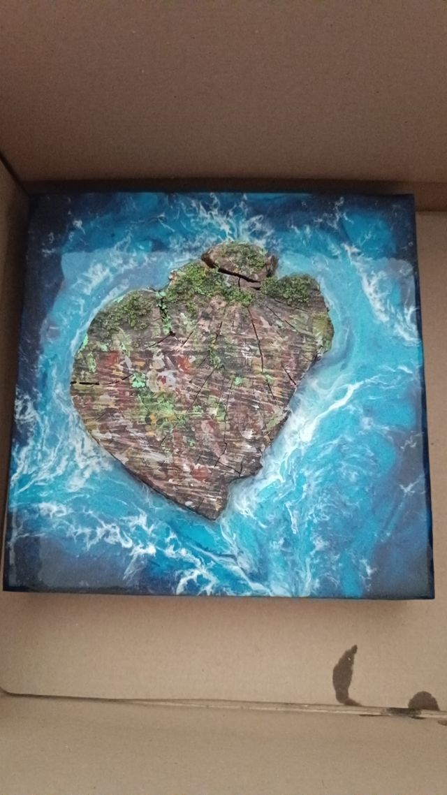 Cuadro hecho a mano Isla (Resina Artesanal)