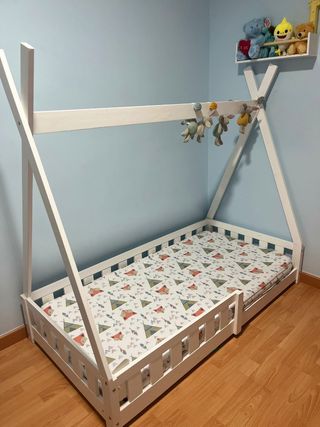Cama Tipi Infantil Blanca