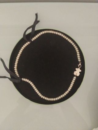 Collar Tous Perlas y Oso Plata