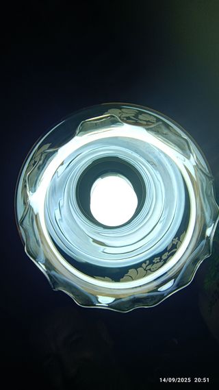 Lampadario in vetro serigrafato made in Italy.