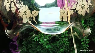 Lampadario in vetro serigrafato made in Italy.