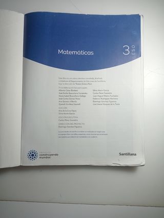 MATEMATICAS 3 ESO CONSTRUYENDO MUNDOS