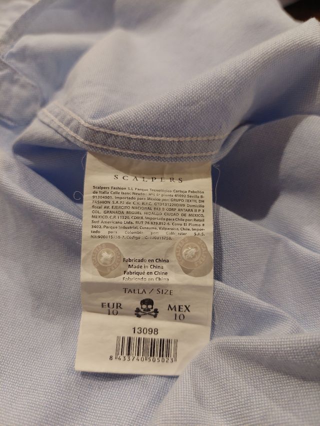 Camisa Scalpers niño manga larga Talla 10