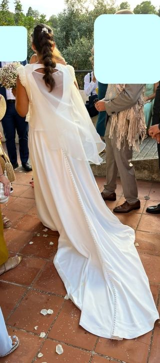 Vestido de Novia Blanca Miret + Capa Talla 42