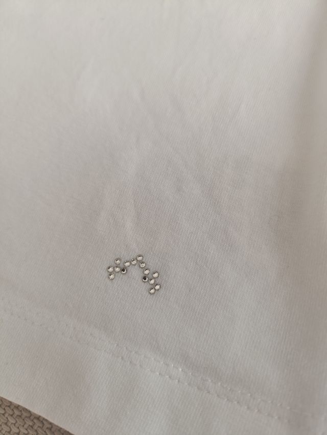 Camiseta Nanos Talla 8 Blanca Encaje