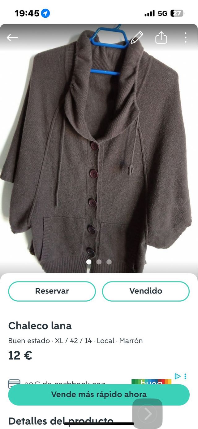 Chaleco de lana marrón