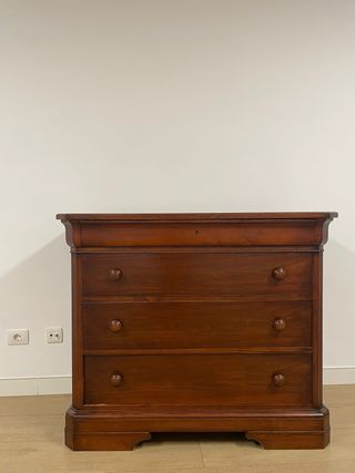 Cómoda de madera maciza con 3 cajones
