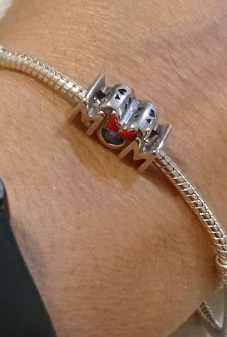 Charm Disney Minnie Lazo Madre Plata y Rojo