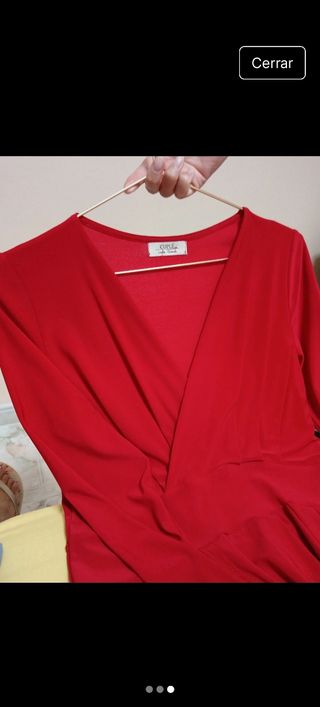 Vestido rojo manga larga