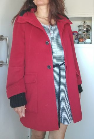 Abrigo paño Zara Rojo Talla M