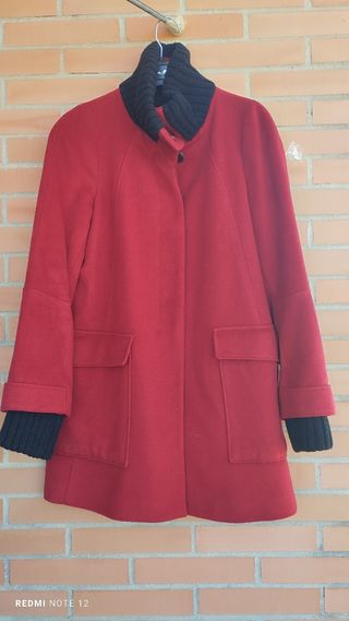 Abrigo paño Zara Rojo Talla M