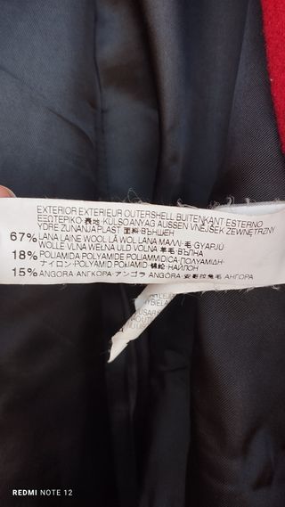 Abrigo paño Zara Rojo Talla M