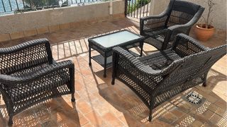 Juego Terraza Mimbre Negro