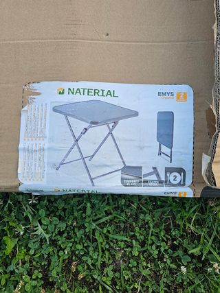 Mesa de exterior NATERIAL cristal gris
