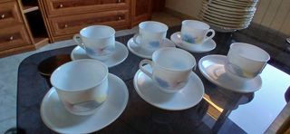 Juego de café Porcelana  Arcopal floral