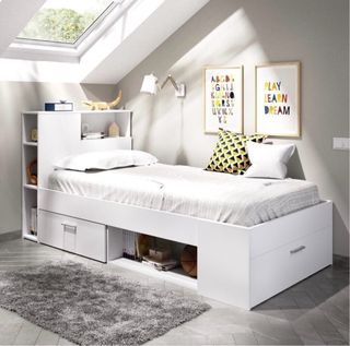 Cama infantil blanca 190x90