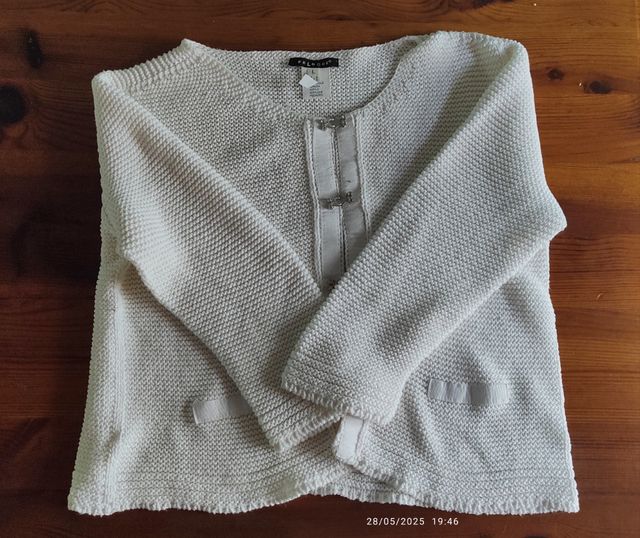 Cardigan corto PREMODA bianco con brillantini